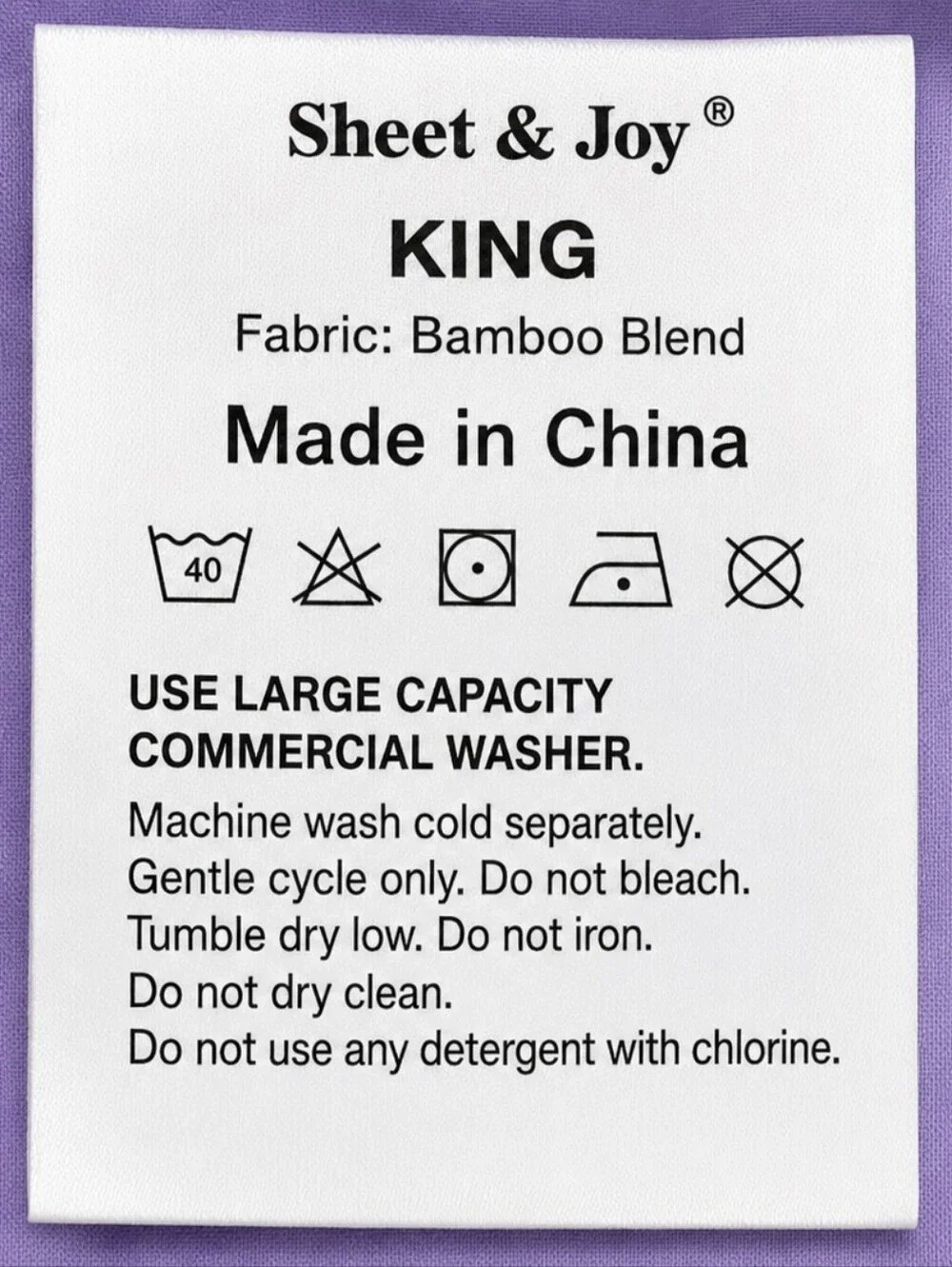 NWOT Sheet & Joy King Bamboo Blend Cooling Sheet Set – Lavender Purple